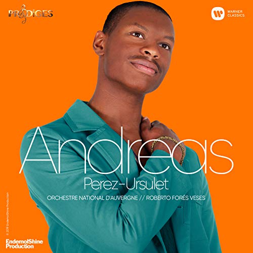 "Album cover featuring a man in teal shirt against an orange background."