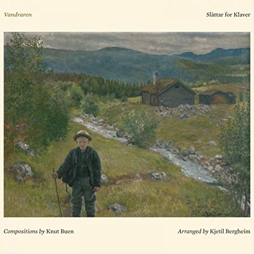 "CD cover featuring a man walking in a rural landscape with a house."