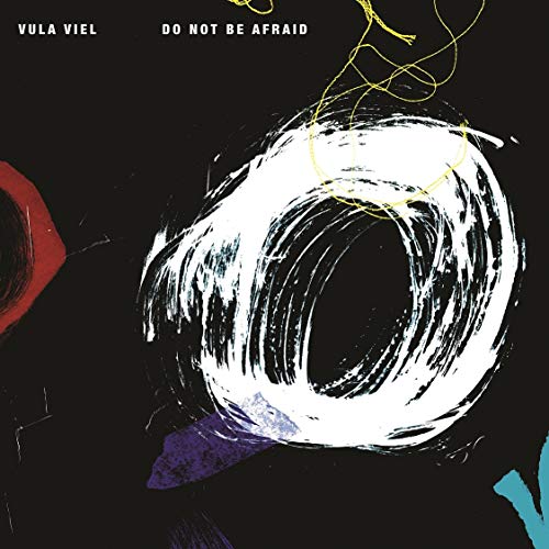 "Album cover with abstract white swirl on black background, artist and title in white text."