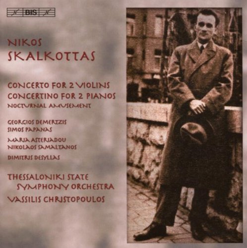 CD cover with a man in a suit and red text listing musical compositions.