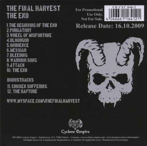 Final Harvest, The - The End [CD]