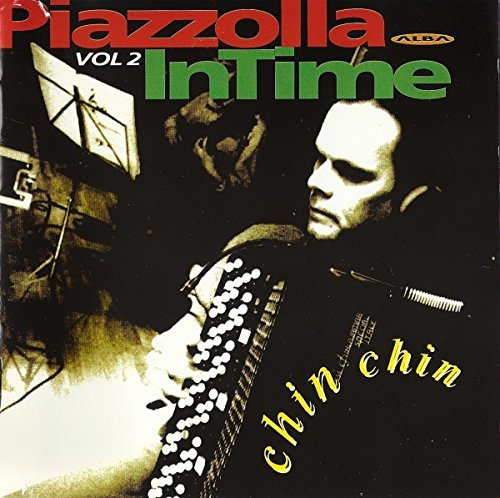 "CD cover with a man playing accordion, sepia-toned image, colorful text."