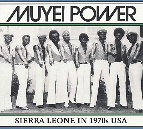 Black and white vinyl album cover featuring a group of men in white outfits.