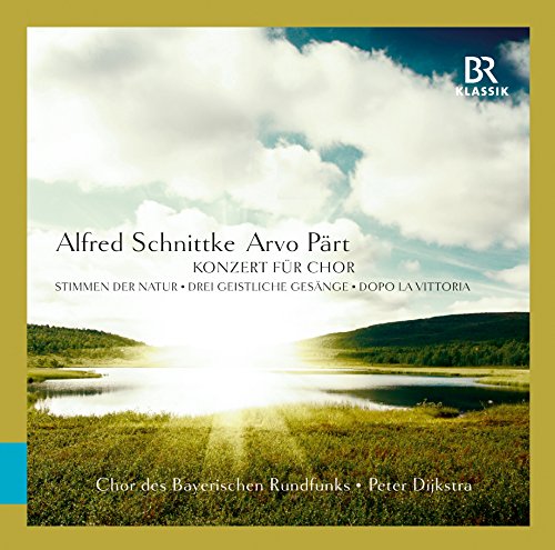 "CD cover with serene landscape, pond, and cloudy sky, featuring classical music title text."