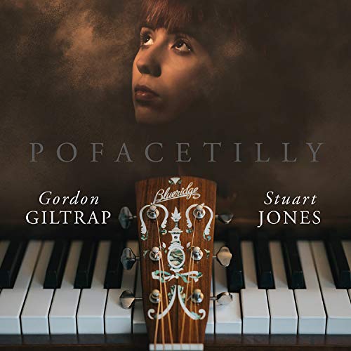 "CD cover featuring a woman's face, piano keys, and a guitar headstock."