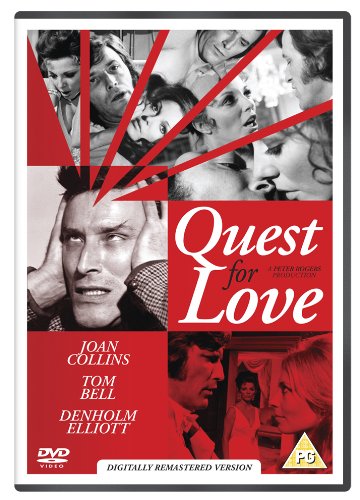 DVD cover for "Quest for Love" with red, black, and white collage design.