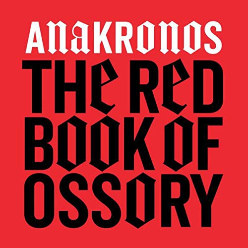 Red square album cover with "Anakronos" in white and "The Red Book of Ossory" in black.