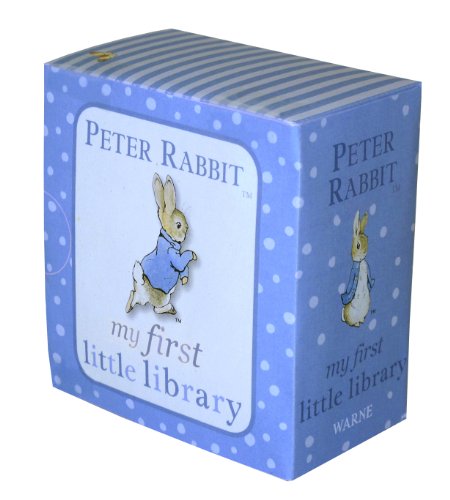 Blue box set with white polka dots, featuring Peter Rabbit and four book spines.