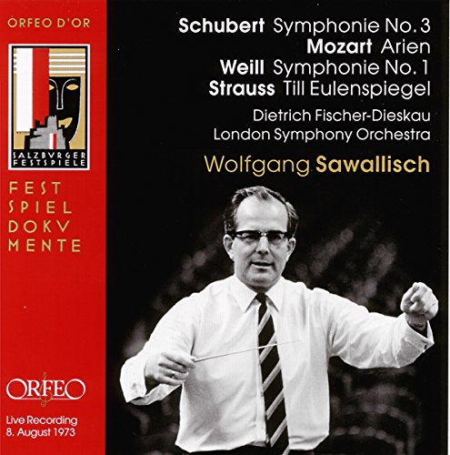 CD cover with conductor Wolfgang Sawallisch holding a baton, red and black design.