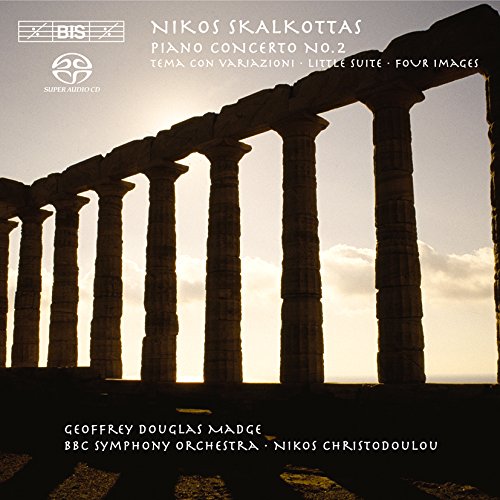 "CD cover with silhouette of ancient Greek columns against a sunset sky."
