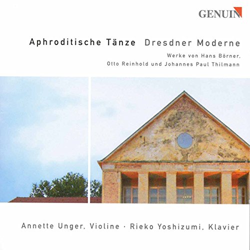 "CD cover featuring a building facade with a cloudy sky and trees."
