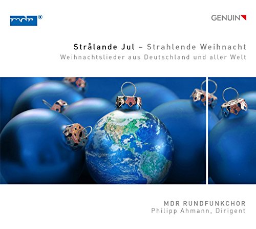 "CD cover with blue Christmas ornaments and a globe, featuring MDR Rundfunkchor logo."