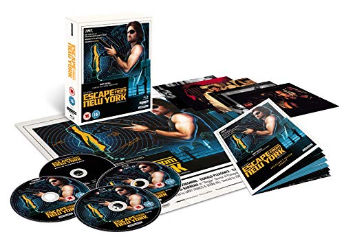 "Escape From New York Blu-ray collector's edition box set with discs and promotional materials."