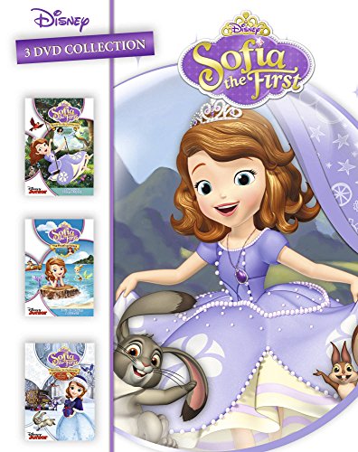 "Sofia the First DVD cover featuring a princess and three smaller DVD case images."