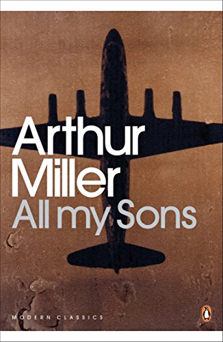 "Book cover of 'All My Sons' by Arthur Miller, featuring a dark airplane silhouette."