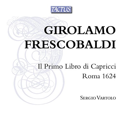 White CD cover with "Girolamo Frescobaldi" in large black text and decorative swirls.
