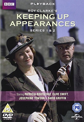 DVD cover of "Keeping Up Appearances" featuring a man and woman in formal attire.