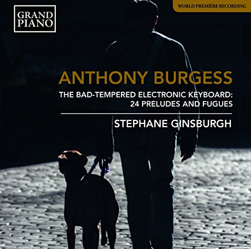 Man walking dog on cobblestone street, with text overlay on a dark background.