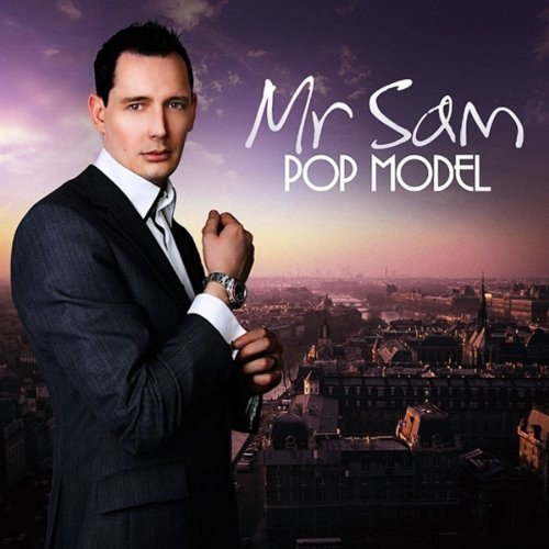 Man in a suit stands before a cityscape with "Mr Sam POP MODEL" text.