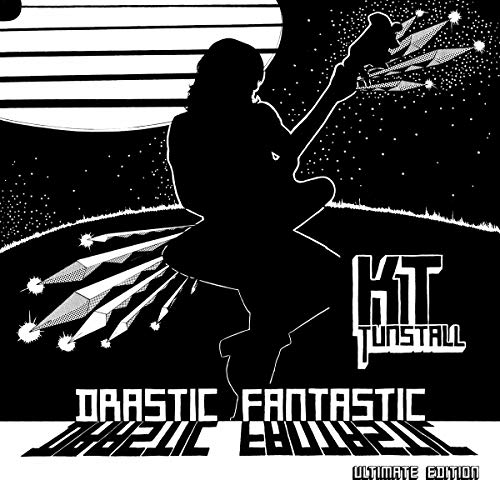 Black and white vinyl album cover with silhouette of a woman playing guitar.