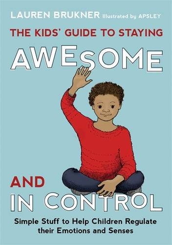 "Book cover with cartoon boy sitting cross-legged, waving, on a pale blue background."