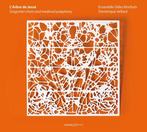 Orange CD cover with white abstract tree design and text at the top and bottom.