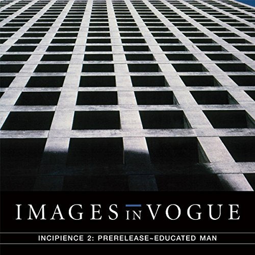 "Album cover with 'Images in Vogue' text and grid-patterned building facade."