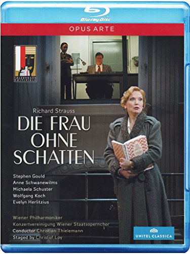 Blu-ray cover featuring a woman holding a book, with men in the background.