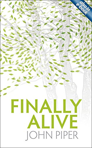 Book cover with "FINALLY ALIVE" in green text, tree illustration, and author's name below.