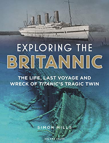 "Book cover showing the RMS Britannic above and below water".