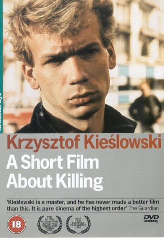 DVD cover for "A Short Film About Killing" featuring a man with blond hair.