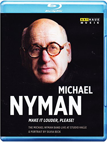 Blu-ray case with a portrait of Michael Nyman on a black background.