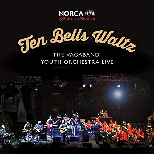 "CD cover featuring a youth orchestra performing on stage with spotlights."