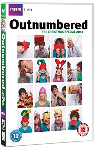 "Outnumbered: The Christmas Special 2011 DVD cover featuring a collage of children's festive photos."