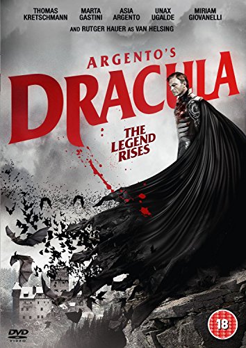 DVD cover featuring a man in a cape with red title "Argento's Dracula".