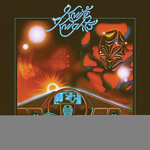 "Album cover art for 'Knife Knights' featuring a futuristic vehicle and abstract background."
