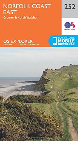 Norfolk Coast East Map | Cromer & North Walsham | Ordnance Survey | OS Explorer Map 252 | England | Walks | Hiking | Maps | Adventure