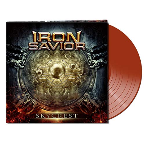 Vinyl record sleeve with red vinyl and futuristic sci-fi cover art.