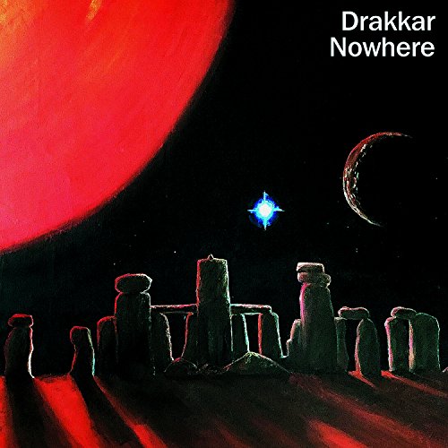 Album cover art featuring Stonehenge under a red planet, moon, and star.