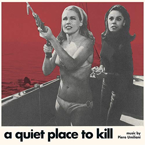 Record cover featuring two women with a gun, red background.