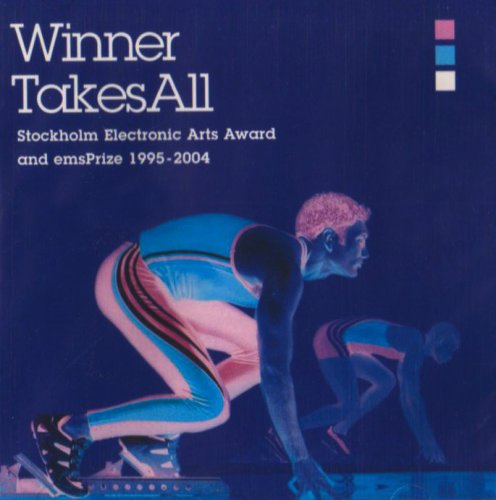 "Album cover with a blue background, two runners, and 'Winner Takes All' text."