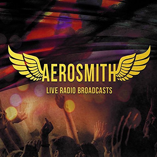 Aerosmith album cover featuring a crowd at a concert with yellow text and winged logo.