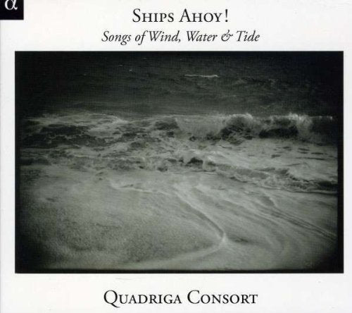 "Album cover with a black and white seascape image and white border."