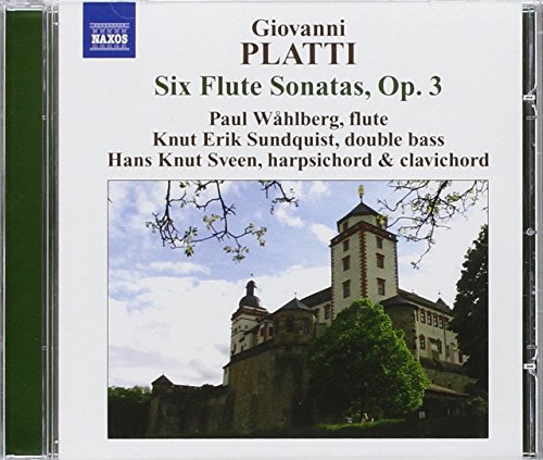 "CD cover with castle image and text listing 'Giovanni Platti - Six Flute Sonatas'".