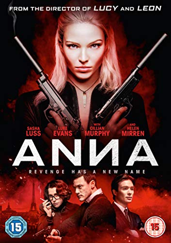 DVD cover for "Anna" featuring a woman holding crossed guns and three men below.