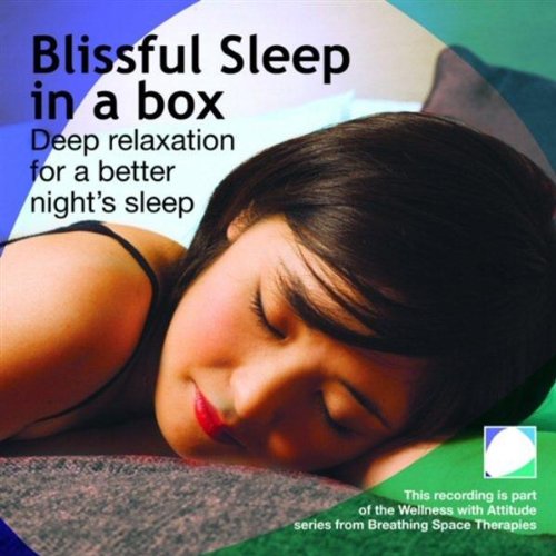 "CD cover with a woman sleeping, titled 'Blissful Sleep in a Box'."