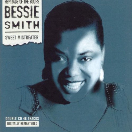 Bessie Smith CD cover featuring a blue-toned portrait of Bessie Smith smiling.