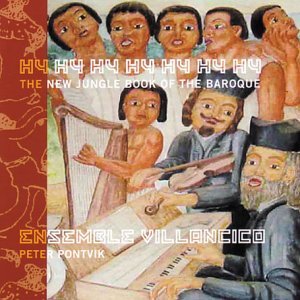 "CD cover with illustration of musicians and text 'Ensemble Villaneico' and 'The New Jungle Book'."
