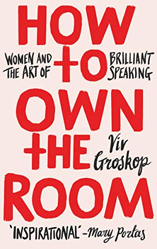 The image depicts a book cover with a red background and yellow and white text. Alt text: Book cover with red background, yellow title "How to Own the Room".