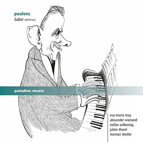 "CD cover featuring a black and white sketch of a man playing piano."